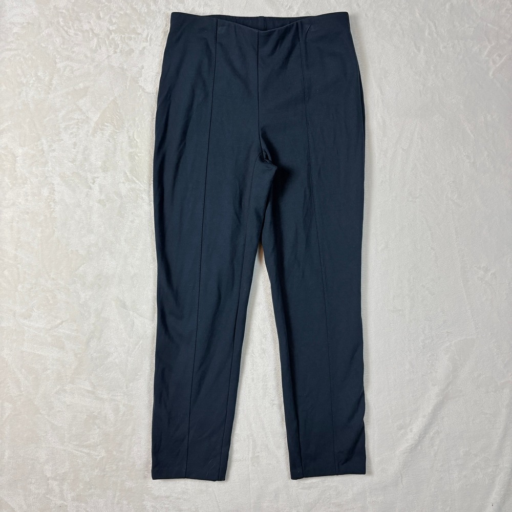 J. Jill Ponte Slim Leg Pants Women Small Navy Blue Excellent Stretch Seam Front